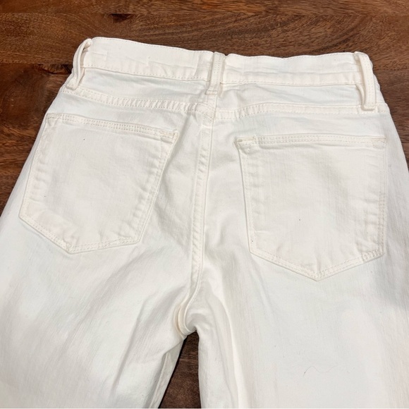 Frame Le High Straight White Distresses Denim Pants Size 25 - Picture 3 of 7